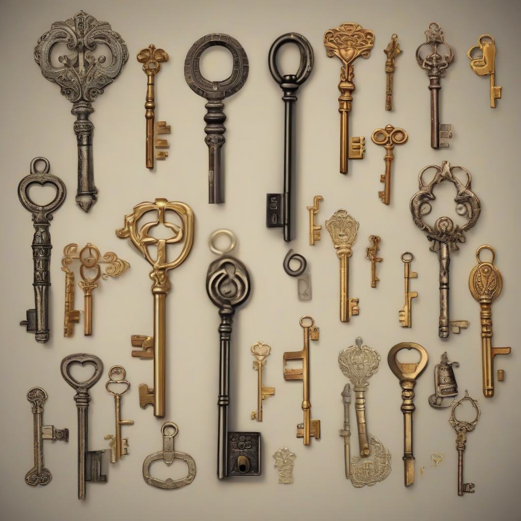 A simple image of a single vintage key, something that would be used to unlock some treasure from a  lost civilisation.